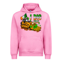 Fuchsia Pink I dig you St. Patrick's Urban Hoodie - OliviaCreatesArt