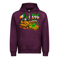 Mauve Wine I dig you St. Patrick's Urban Hoodie - OliviaCreatesArt
