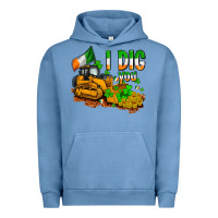 Pigment Pebble Blue I dig you St. Patrick's Urban Hoodie - OliviaCreatesArt