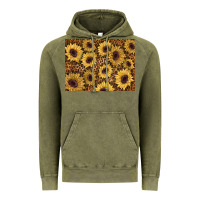 Vintage Olive sunflower leopard background 3200x2400 Vintage Hoodie - AdoDesignShop