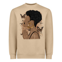 Mushroom black woman praying Heavyweight Sweatshirt - MaliasSmallBusiness