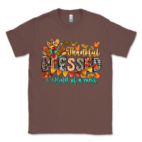 Chestnut Thankful Blessed Kind Of Mess Classic Tee - CowhideDigitalArt