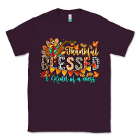 Plum Thankful Blessed Kind Of Mess Classic Tee - CowhideDigitalArt
