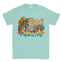 Seafoam Thankful Blessed Kind Of Mess Classic Tee - CowhideDigitalArt