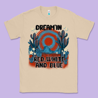 Dream' In Red White And Blue Classic Tee Designed By Maliassmallbusiness