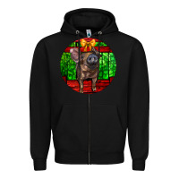 Black christmas pig Zipper Hoodie - LillyAllenDesigns