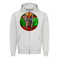 Dove Grey christmas pig Zipper Hoodie - LillyAllenDesigns