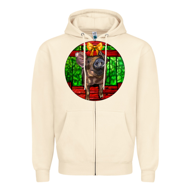 Christmas Pig Zipper Hoodie by LillyAllenDesigns | Teevron