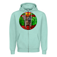 Seafoam christmas pig Zipper Hoodie - LillyAllenDesigns