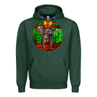 Sports Green christmas pig Zipper Hoodie - LillyAllenDesigns