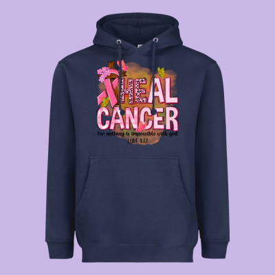 Heal Cancer For Nothing Is Impossible With God Heavyweight Hoodie Designed By Nancycooperartshop