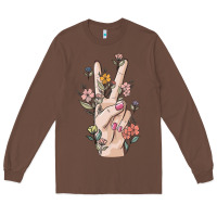 Chestnut hand peace sign Long Sleeve Tee - MaliasSmallBusiness