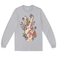 Moon Dust hand peace sign Long Sleeve Tee - MaliasSmallBusiness