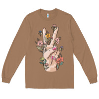 Toasted Coconut hand peace sign Long Sleeve Tee - MaliasSmallBusiness