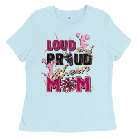Baby Blue loud and proud cheer mom Ladies Tee - Zillion Design Studio