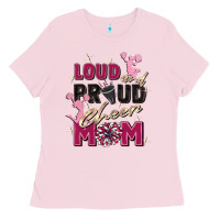 Bubblegum Pink loud and proud cheer mom Ladies Tee - Zillion Design Studio