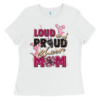 White loud and proud cheer mom Ladies Tee - Zillion Design Studio