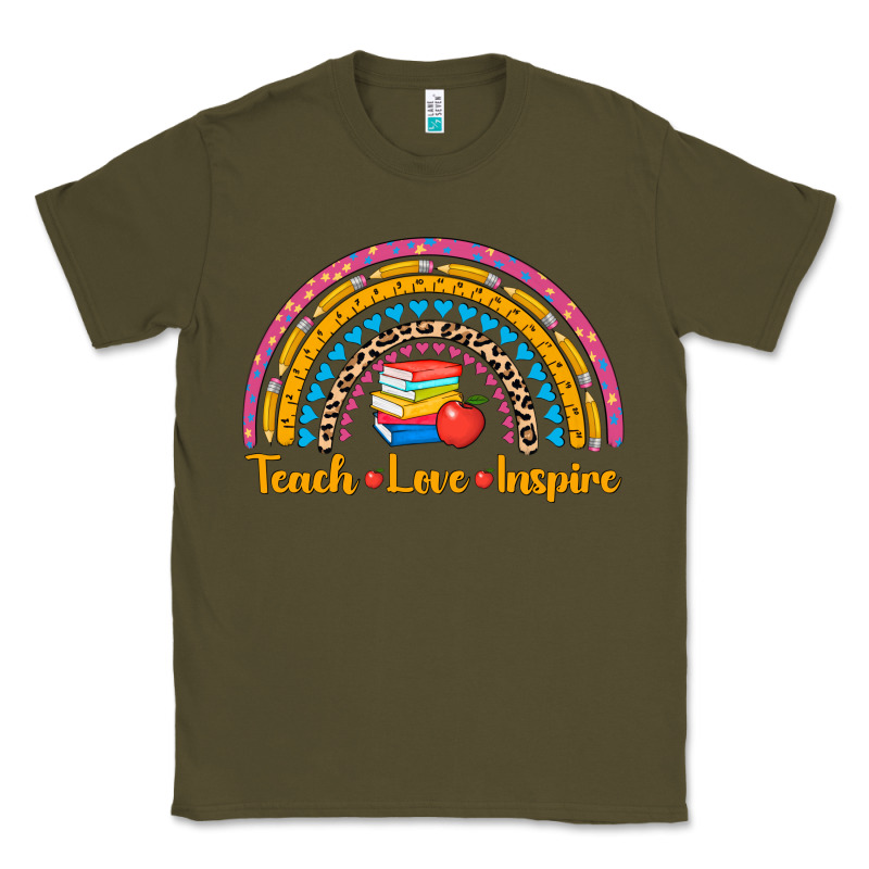Back To School Rainbow Teach Love Inspire Classic Tee by AdoDesignShop | Teevron