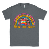 Charcoal Heather back to school rainbow teach love inspire Classic Tee - AdoDesignShop