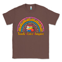Chestnut back to school rainbow teach love inspire Classic Tee - AdoDesignShop