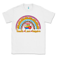 White back to school rainbow teach love inspire Classic Tee - AdoDesignShop
