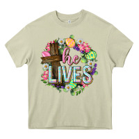 Mossy He lives Easter with flowers Heavy Core Tee - Neo Western