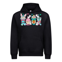 Black Easter bunnies coffee cups Urban Hoodie - OliviaCreatesArt