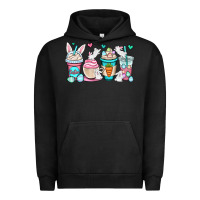 Pigment Black Easter bunnies coffee cups Urban Hoodie - OliviaCreatesArt