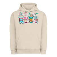 Pigment French Oak Easter bunnies coffee cups Urban Hoodie - OliviaCreatesArt