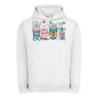 Pigment Lunar Rock Easter bunnies coffee cups Urban Hoodie - OliviaCreatesArt