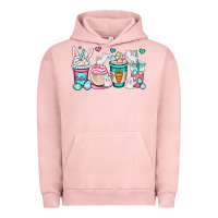 Pigment Salmon Easter bunnies coffee cups Urban Hoodie - OliviaCreatesArt