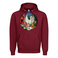 Burgundy leghorn rooster christmas ornament Zipper Hoodie - LillyAllenDesigns