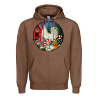 Chestnut leghorn rooster christmas ornament Zipper Hoodie - LillyAllenDesigns