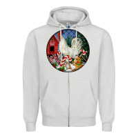 Dove Grey leghorn rooster christmas ornament Zipper Hoodie - LillyAllenDesigns