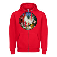 Red leghorn rooster christmas ornament Zipper Hoodie - LillyAllenDesigns