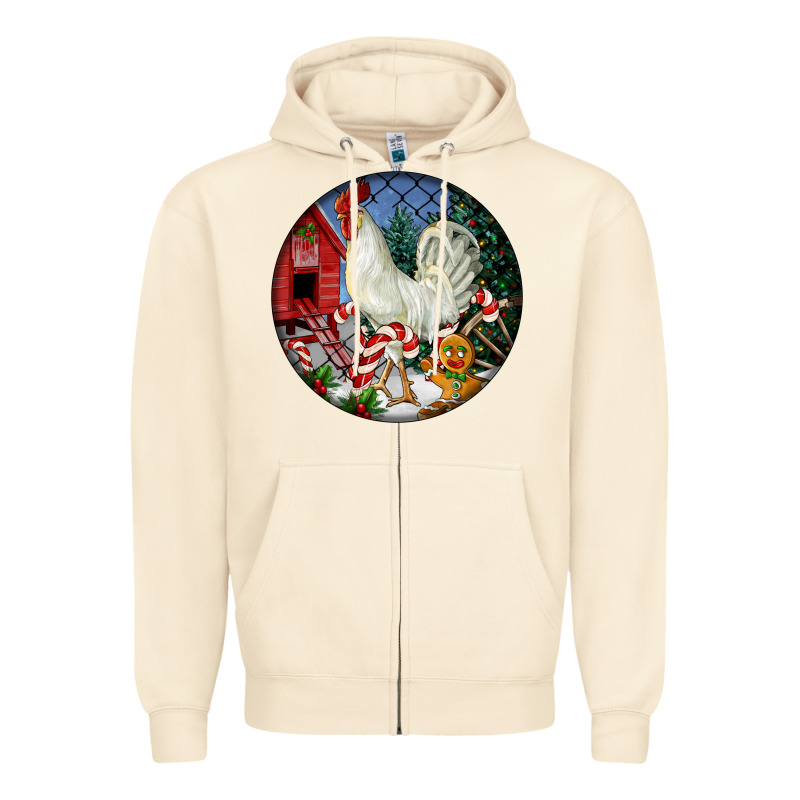 Leghorn Rooster Christmas Ornament Zipper Hoodie by LillyAllenDesigns | Teevron