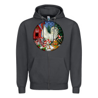 Smoke leghorn rooster christmas ornament Zipper Hoodie - LillyAllenDesigns
