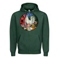 Sports Green leghorn rooster christmas ornament Zipper Hoodie - LillyAllenDesigns