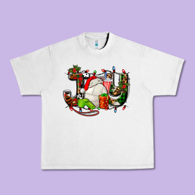 Joy With Volleyball And Santa's Hat Urban Heavy Tee Designed By Adodesignshop
