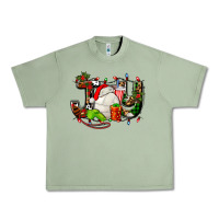 Oil Green joy with volleyball and santa's hat Urban Heavy Tee - AdoDesignShop