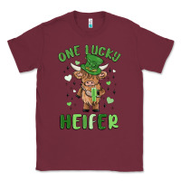 Burgundy one lucky heifer Classic Tee - MaliasSmallBusiness