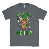 Charcoal Heather one lucky heifer Classic Tee - MaliasSmallBusiness
