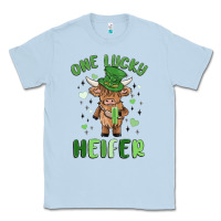 Dusty Blue one lucky heifer Classic Tee - MaliasSmallBusiness