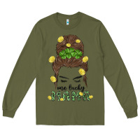Army Green one lucky mama Long Sleeve Tee - MaliasSmallBusiness