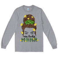 Heather Grey one lucky mama Long Sleeve Tee - MaliasSmallBusiness