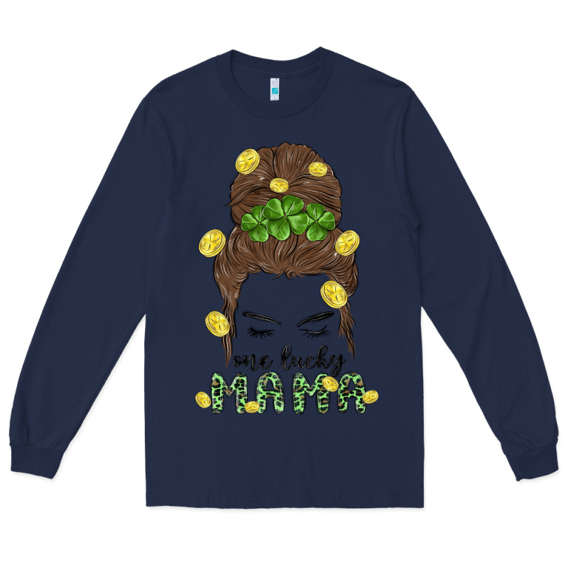 One Lucky Mama Long Sleeve Tee by MaliasSmallBusiness | Teevron