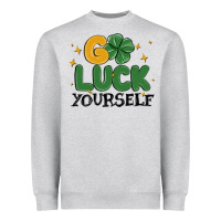Heather Grey go luck yourself Heavyweight Sweatshirt - MaliasSmallBusiness