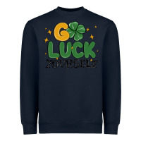 Navy go luck yourself Heavyweight Sweatshirt - MaliasSmallBusiness