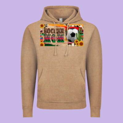 Soccer Mom With Ball And Sunflower Cactus Serape Licanse Plate Vintage Hoodie Designed By Artiststas