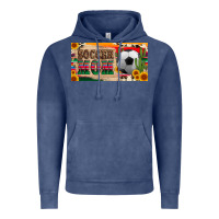 Vintage Denim soccer mom with ball and sunflower cactus serape licanse plate Vintage Hoodie - Artiststas